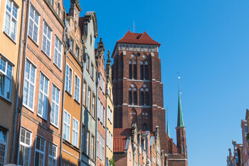 Fototapeta premium the Basilica of the Assumption of the Blessed Virgin Mary in Gdansk, Poland. St. Mary's Church.