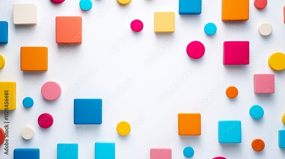 Poster colorful background with many different colored blocks