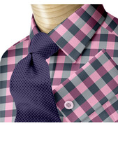 Plaid check shirt with smart tie.