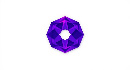 Purple Octagon Geometric Abstract Design: This abstract design features a purple octagon with a gradient effect,  creating a geometric and modern look. The design has a sharp, angular feel.