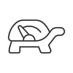 Slow turtle speed icon in line design. Slow, turtle, speed, nature, animal, shell, reptile on white background vector. Slow turtle speed editable stroke icon