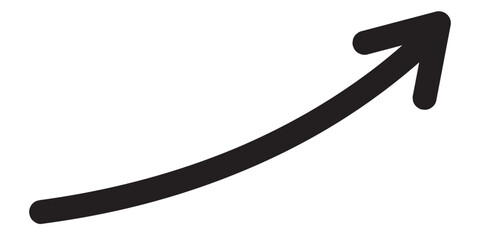 wavy curved Long arrow icon. long line arrow vector. flat style Arrow symbol. 