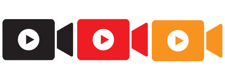Video icon set. video camera icon vector. movie sign. cinema