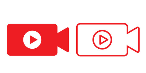 live digital play camera camcorder design black button icon vector illustratio