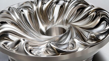 Swirling Metal Sculpture With Central Hole