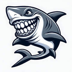 shark cartoon isolated on white