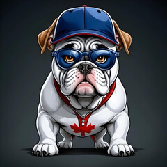 english bulldog wearing glasses