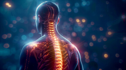 Visualization of Spinal Health Showing Vertebrae and Spinal Column