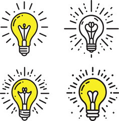 light bulb vector illustration set