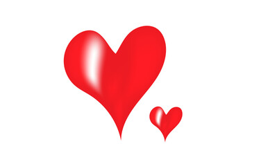 two hearts on a white background