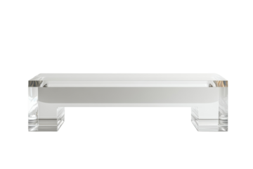 Clear acrylic display stand on a neutral surface, showcasing minimalist design and modern elegance in decor