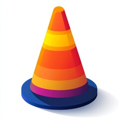 Vibrant Traffic Cone Graphic Design