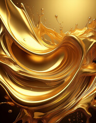 pure gold background with a liquid gold splash in the middle