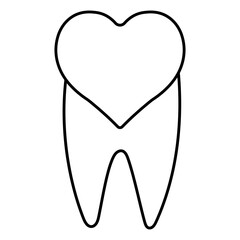 Icon healthy heart shaped tooth, dentistry oral health clean teeth