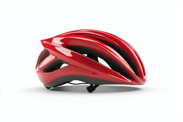 A red helmet with a black visor