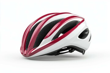 A red and white helmet