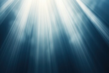 Abstract Light Rays Shining Through Dark Blue Water