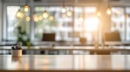 Office Desk With Pencils In A Modern Workspace
