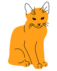 Fancy cat, kitty. Avatar, badge, poster, logo templates, print. Vector illustration in flat cartoon cartoon style