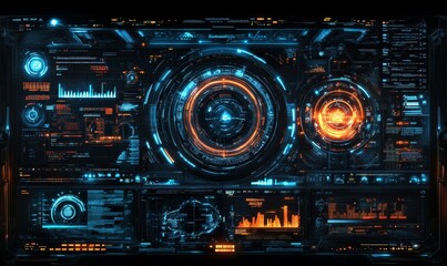 Obraz premium Abstract Technology Interface, Generative AI