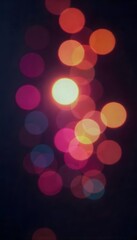 Magical Bokeh Glow with Vibrant Rainbow Lights on a Dark Background