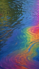 Vibrant Rainbow Water Ripples Creating Mesmerizing Reflections in Motion