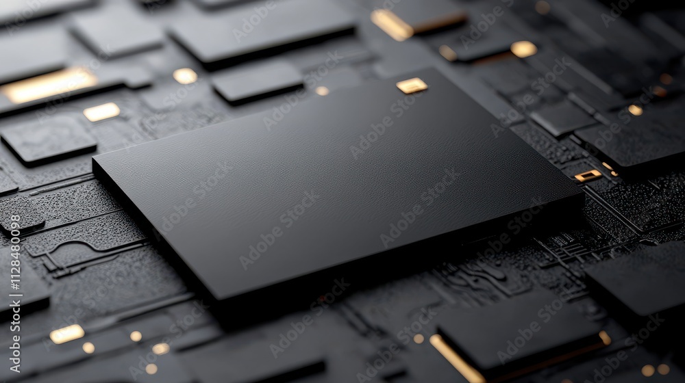 Poster isolated black blank card with shadow on a black background minimal conceptual renderin