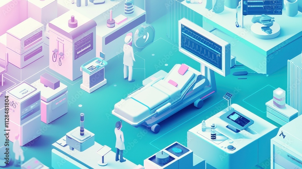 Aufkleber advanced ai in healthcare with machine learning applications in a modern medical environment