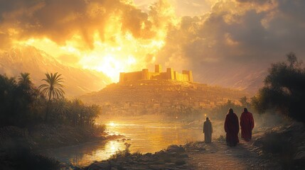 israel enters the promised land joshua m joshua 1 digital illustration