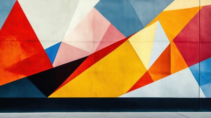 abstract geometric patterns on modern building facade, vibrant architectural design, interplay of light and shadow, cutting-edge urban architecture