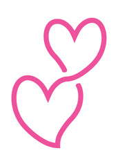 Logo con corazón entrelazado lineal para tarjetas y felicitaciones de San Valentín