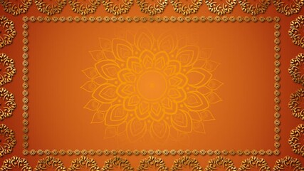 luxury wedding frame background animation border luxury wedding invitation Traditional frame islamic Arabic mandala. Floral vintage decorative element, Mandala invitation floral corner frame animation