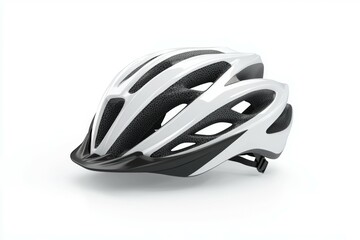 Fototapeta premium A white and black helmet with a black strap