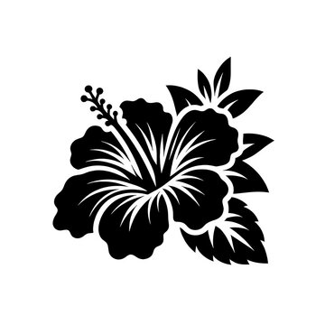 hibiscus icon silhouette vactor illustration artwork 
