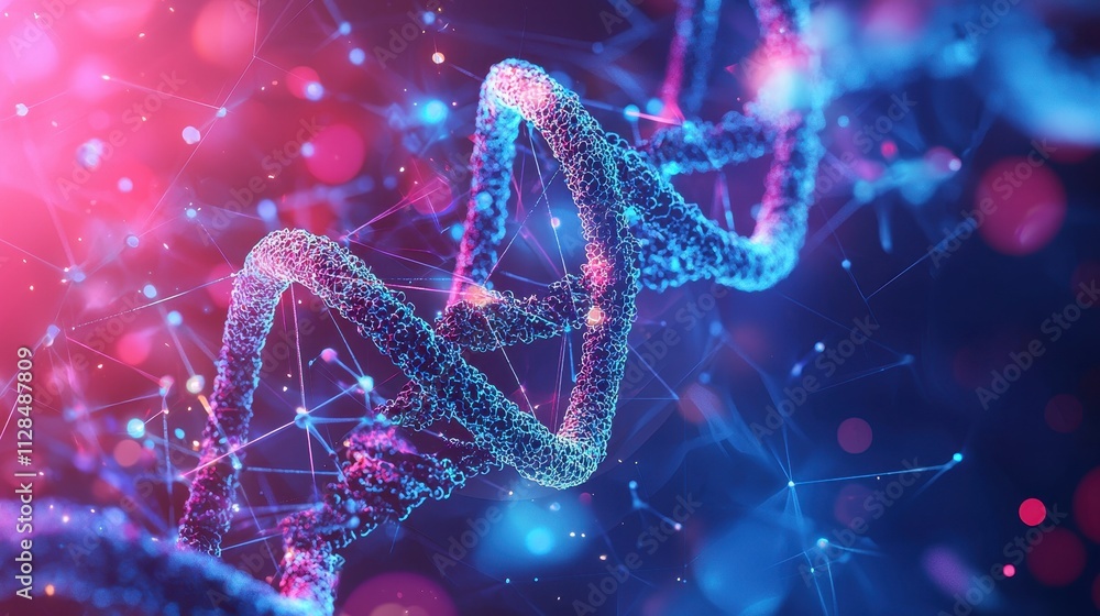 Aufkleber advanced laboratory setting showcasing genomic technology and dna structure in vibrant colors and de