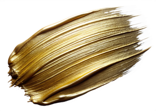 Gold paint isolated on white background as transparent. PNG. AI GENERATED