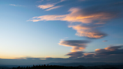 Fototapeta premium Colorful sky at sunset. 