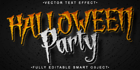 Cartoon Halloween Party Vector Editable Text Effect Template