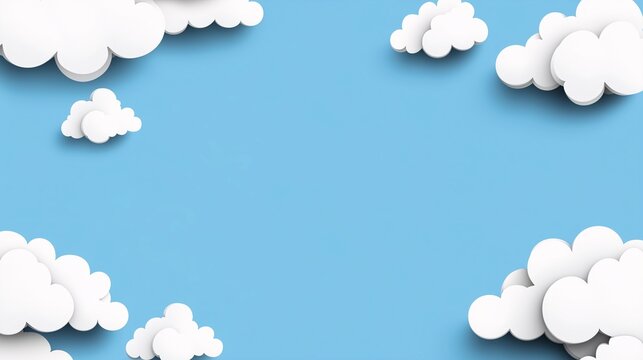 White layered clouds on a blue background, ideal for sky or nature themed designs