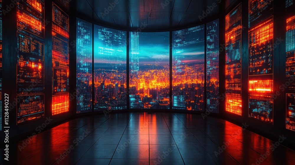 Poster large monitor display with led screen panels for the front view electronic screen that is digita