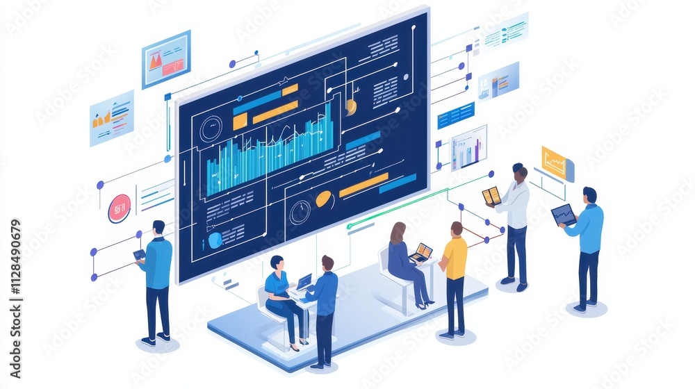 Poster researchers utilizing genomics and data analysis for advanced insights in science and technology