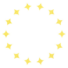 星のフレーム（金色、キラキラ、ラメ、グリッター、スパンコール）