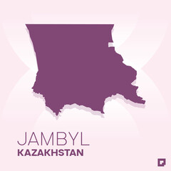 Jambyl vector map, Vector map of Jambyl, editable eps, AI files, Vector illustration of Jambyl vector map