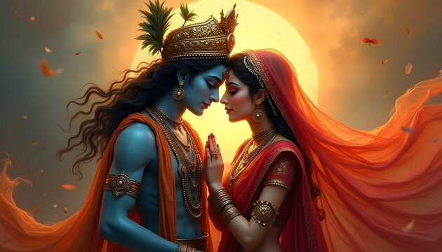 The creator of Love: Lord Krishna and Radha Rani in lovely mood.