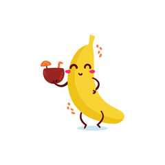 Banana emoticon icon with a summer day theme