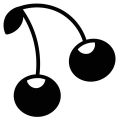 Berry Cherry Fruit Glyph Icon