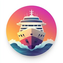 Luxury Cruise Ship at Sunset