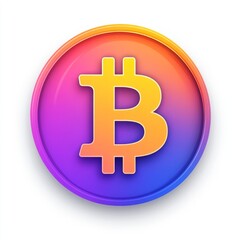 Obraz premium Vibrant Bitcoin Symbol Icon