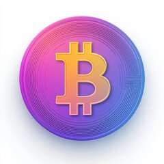 Obraz premium Vibrant Bitcoin Symbol - Modern Crypto Design
