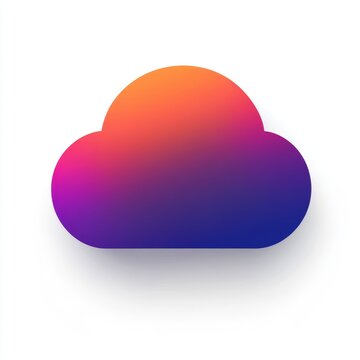 Colorful Gradient Cloud Shape Design
